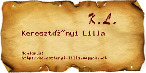 Keresztényi Lilla névjegykártya